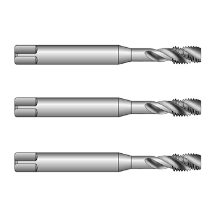 Метчики машинные, метрическая резьба, сверхпроизводительная  быстрорежущая сталь HSSE с винтовыми дорожками 35°