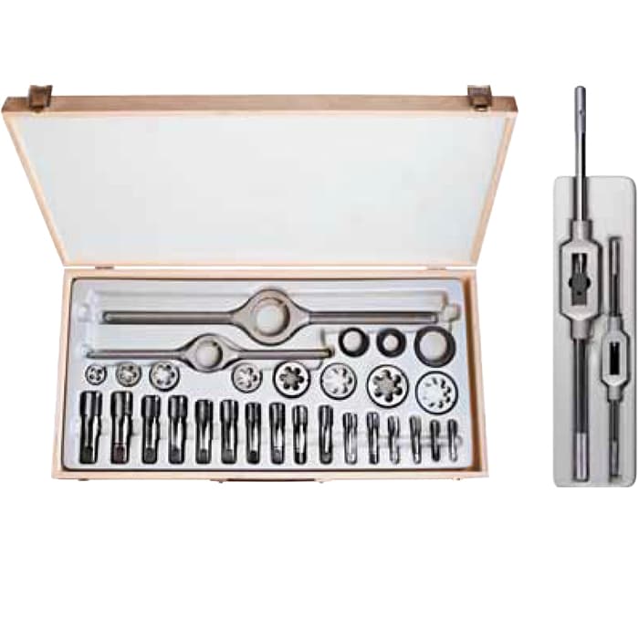 Набор резьбонарезной в деревянной коробке G 1-II BUCOVICE TOOLS трубная резьба, инструментальная сталь NO/CS 312100